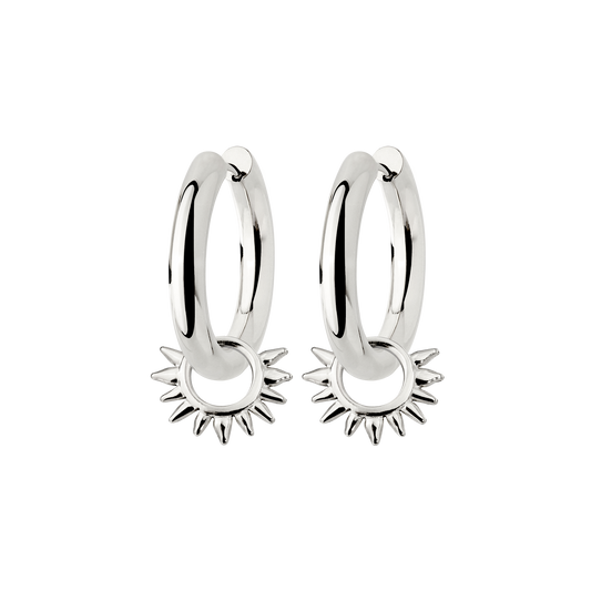 Chunky Sun Lover Hoop Set Medium Argento
