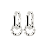 Chunky Twisted Donut Hoop Set Medium Argento