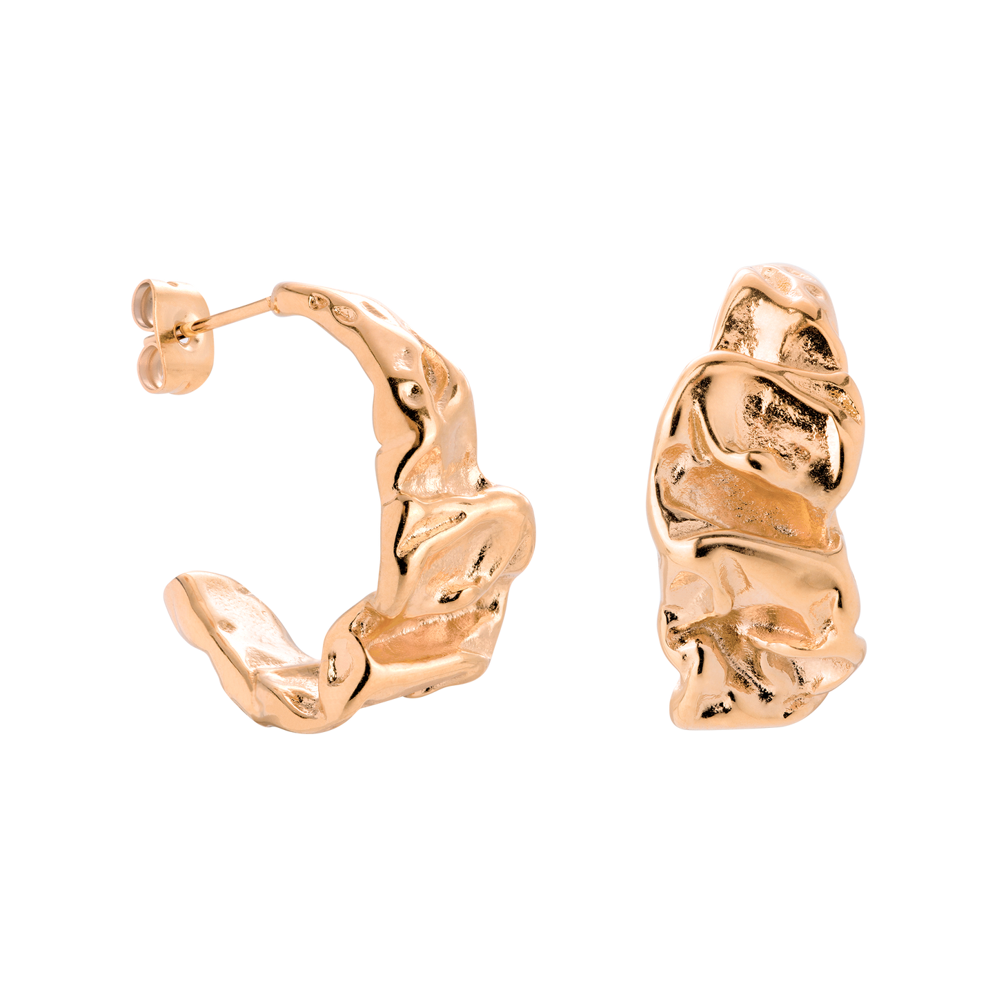 Crinkled Orecchini Oro Rosa