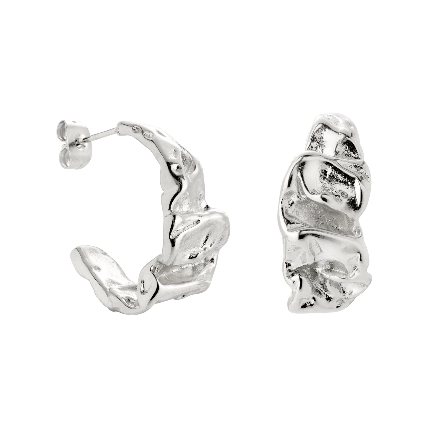 Crinkled Orecchini Argento