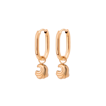 Curvy Wave Oval Hoop Set Baby Oro Rosa