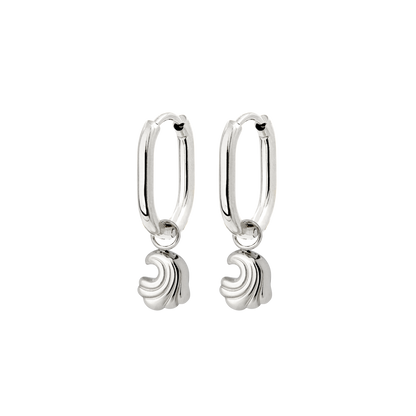Curvy Wave Oval Hoop Set Baby Argento