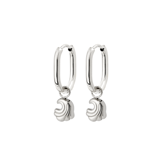 Curvy Wave Oval Hoop Set Baby Argento