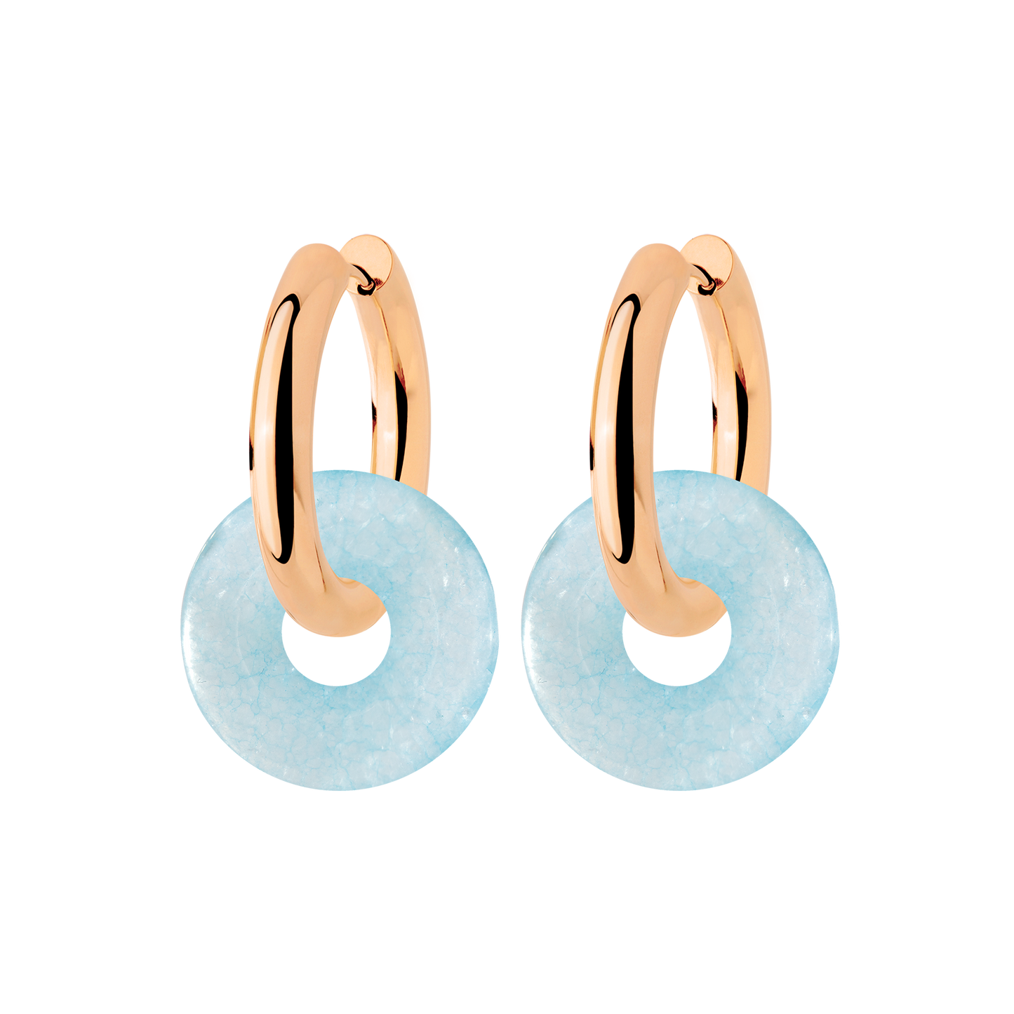 Chunky Into the Blue Donut Hoop Set Medium Roségold