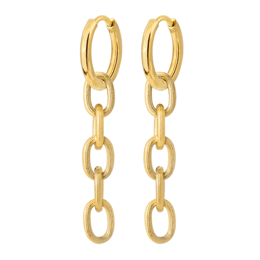 Long Link Hoop Set Small Oro