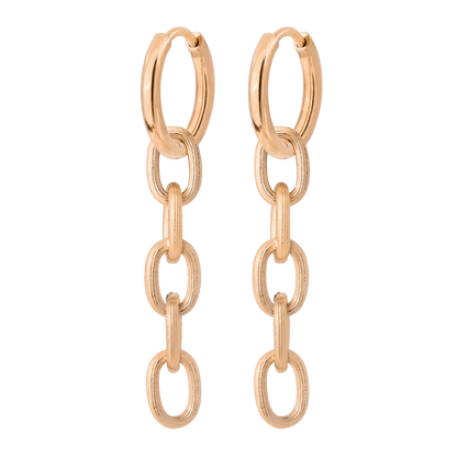 Long Link Hoop Set Small Oro Rosa