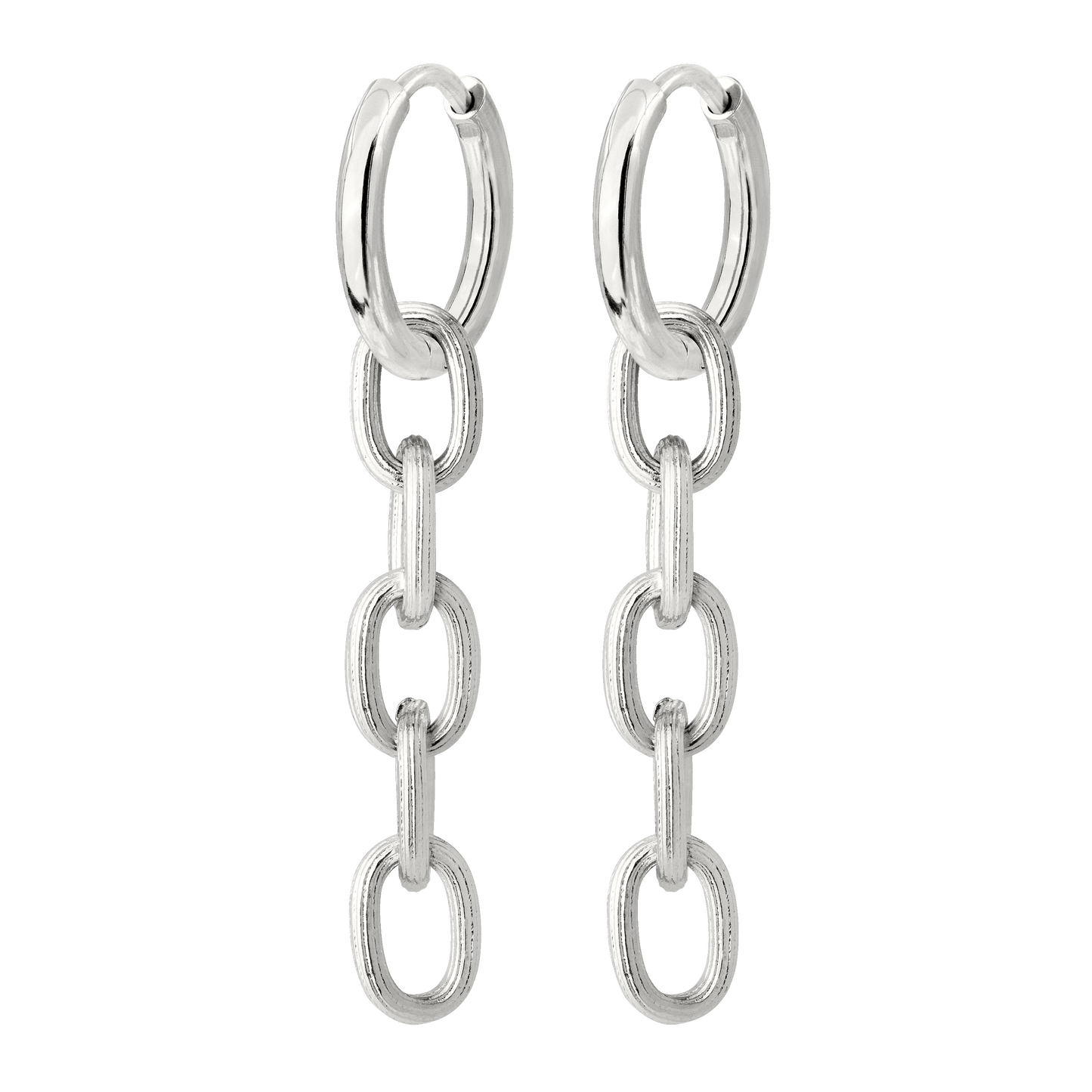 Long Link Hoop Set Small Argento