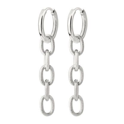 Long Link Hoop Set Small Argento