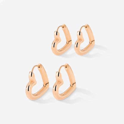 Phat Heart Hoop Bundle Oro Rosa