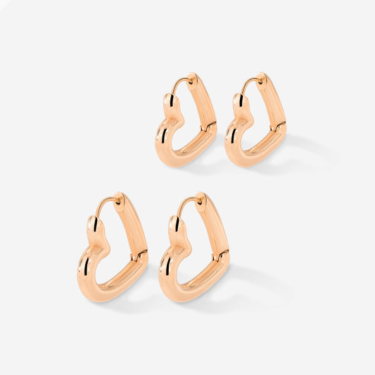 Phat Heart Hoop Bundle Oro Rosa