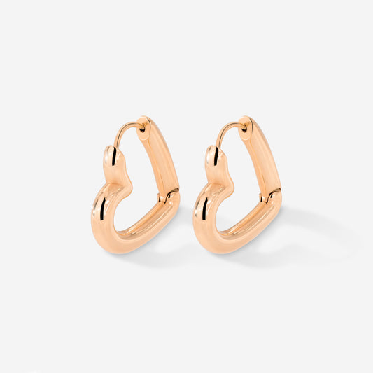 Phat Heart Hoops Large Oro Rosa