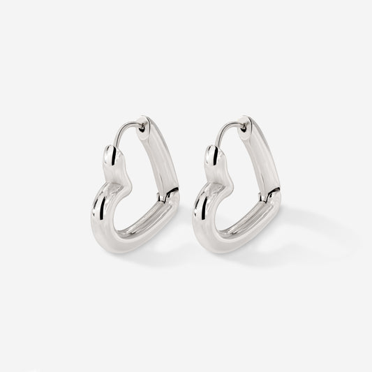 Phat Heart Hoops Large Argento