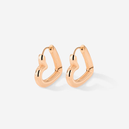Phat Heart Hoops Small Oro Rosa