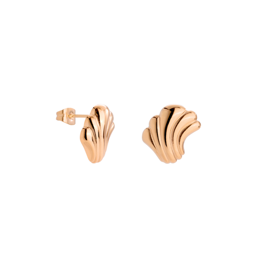 Simple Wave Orecchini Oro Rosa