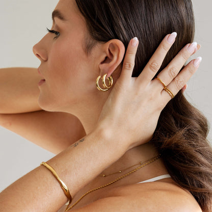 Chunky Lover Hoop Set Medium Oro