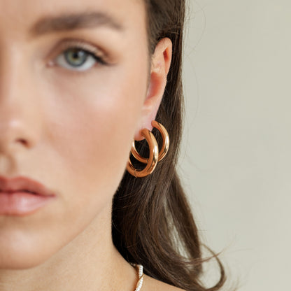 Chunky Lover Hoop Set Maxi Oro Rosa
