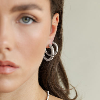 Chunky Lover Hoop Set Maxi Argento