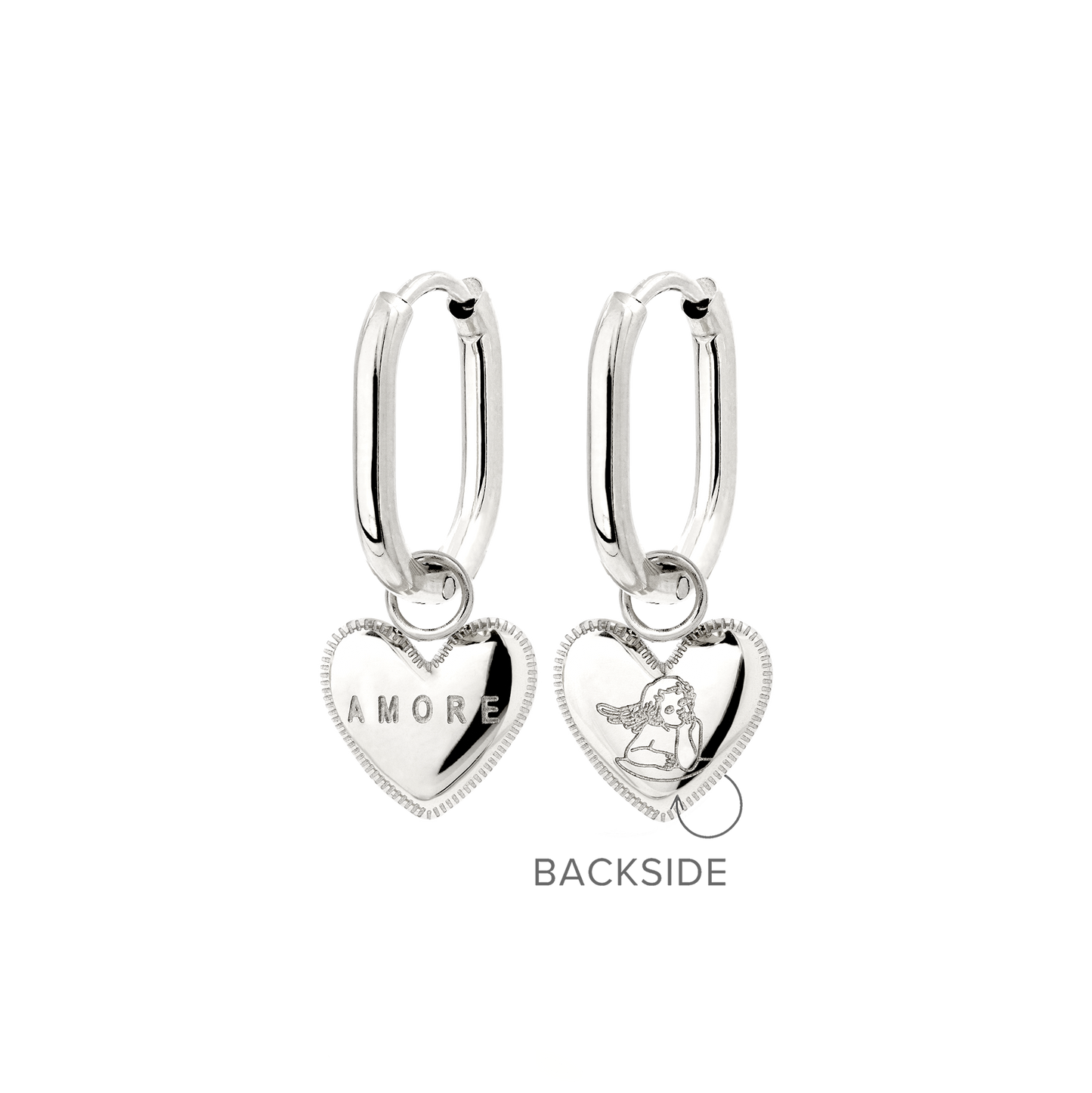 Amore Mio Oval Hoop Set Baby Argento