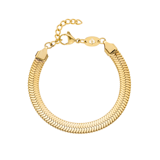 Bold Herringbone Bracciale Oro