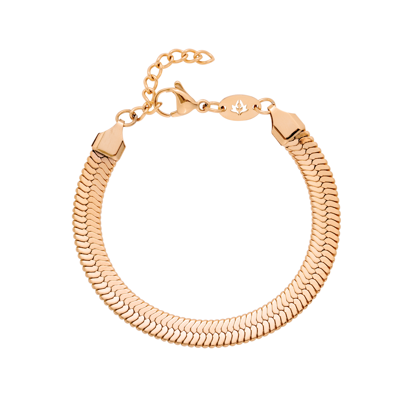 Bold Herringbone Bracciale Oro Rosa