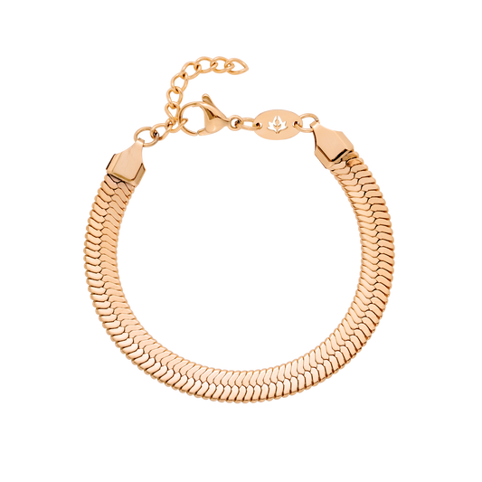 Bold Herringbone Bracciale Oro Rosa