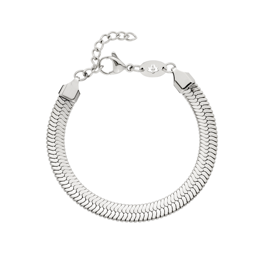 Bold Herringbone Bracialle Argento