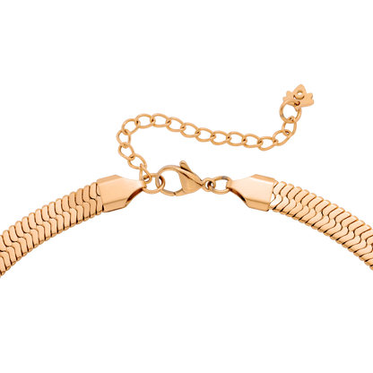Bold Herringbone Collana Oro Rosa
