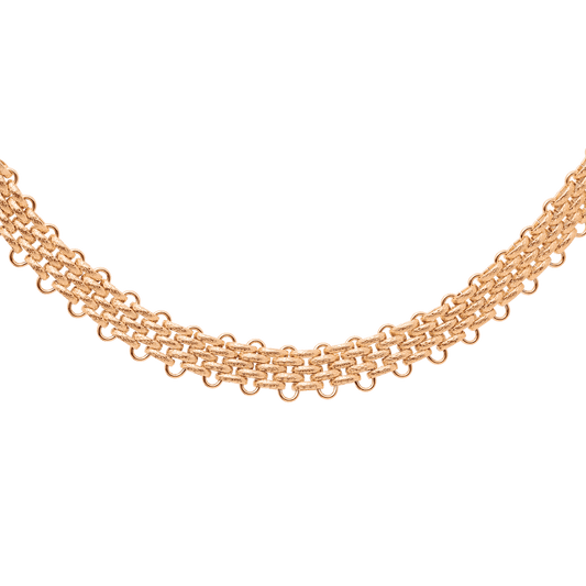 Bold Mesh Collana Oro Rosa