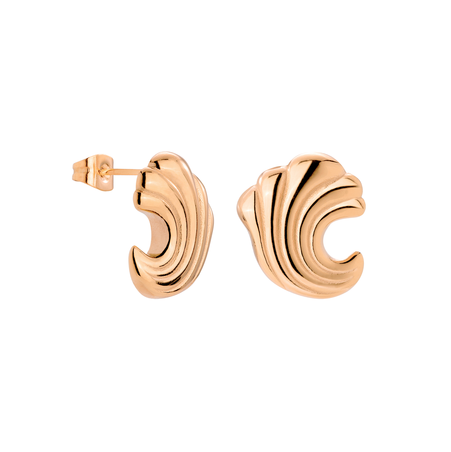Bold Wave Orecchini Oro Rosa