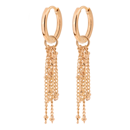 Chain Overload Hoop Set Small Oro Rosa