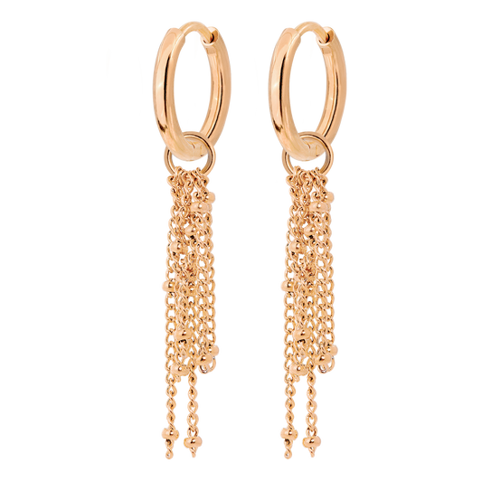 Chain Overload Hoop Set Small Oro Rosa