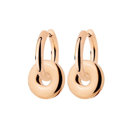 Chunky Sleek Donut Hoop Set Medium Oro Rosa