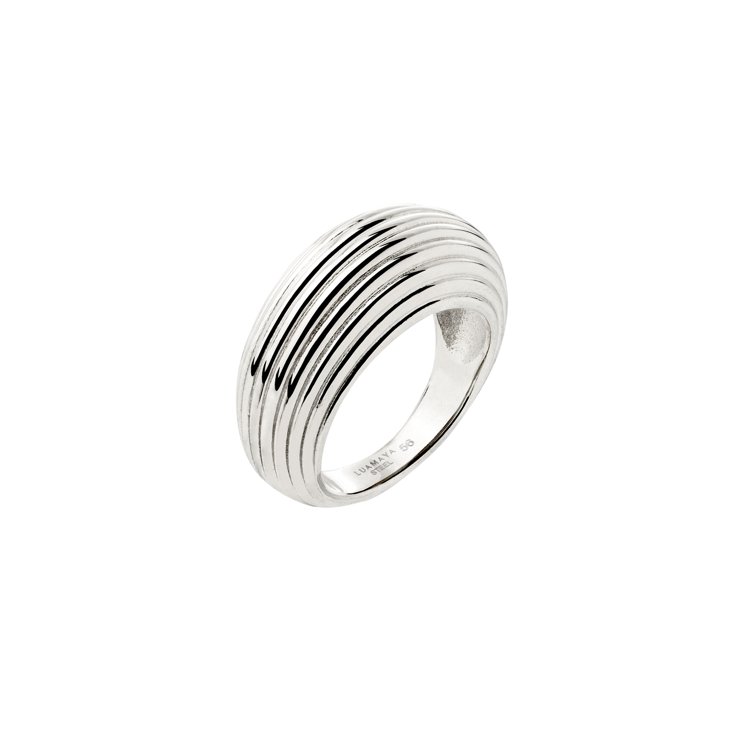 Chunky Stripes Anello Argento