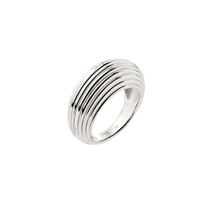 Chunky Stripes Anello Argento