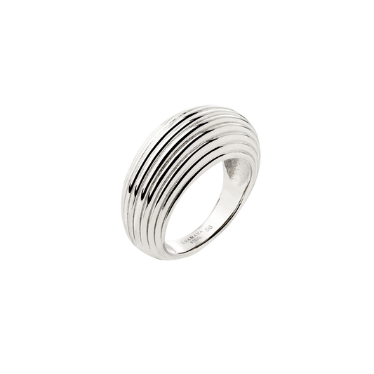 Chunky Stripes Anello Argento
