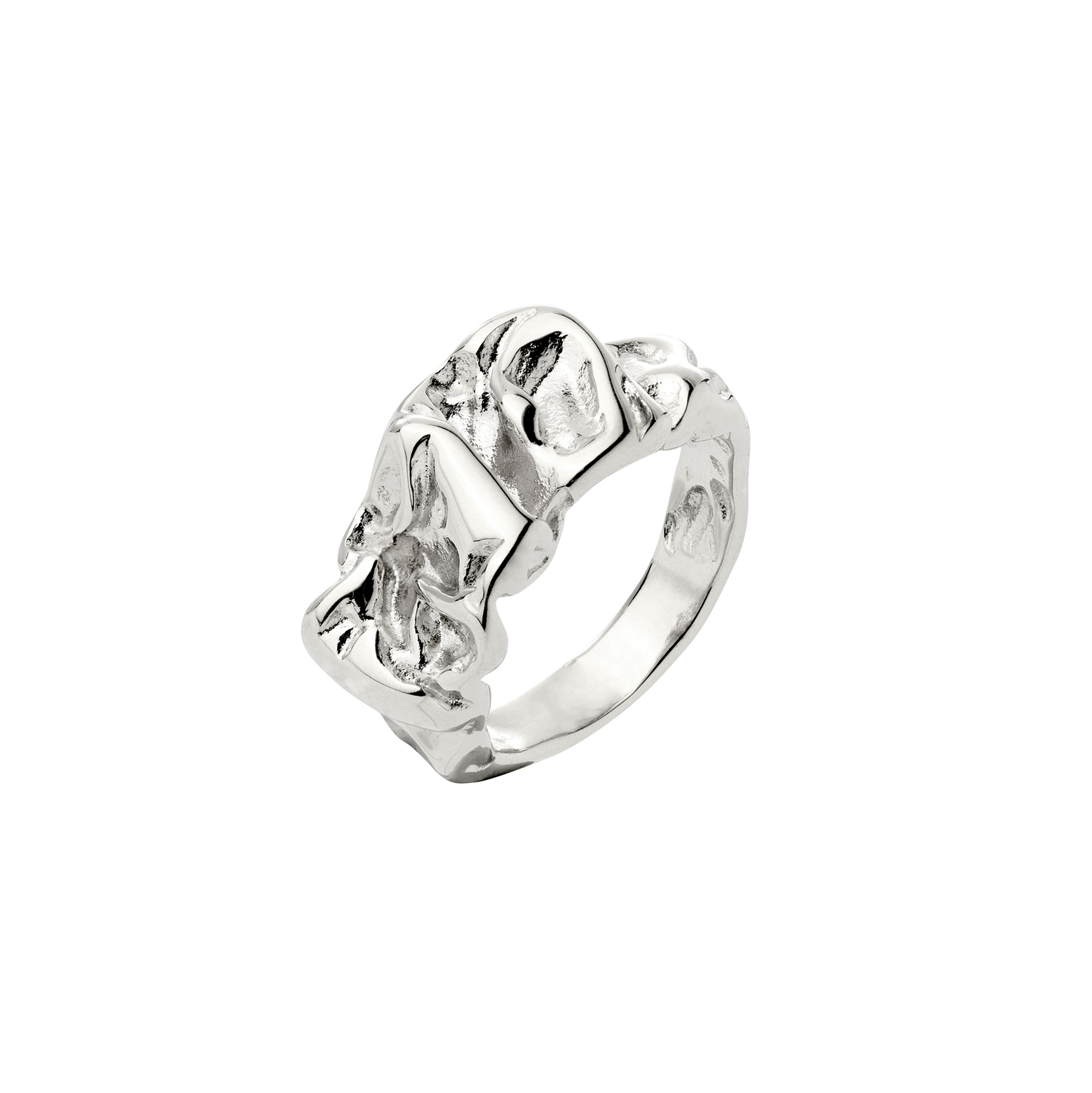 Crinkled Anello Argento