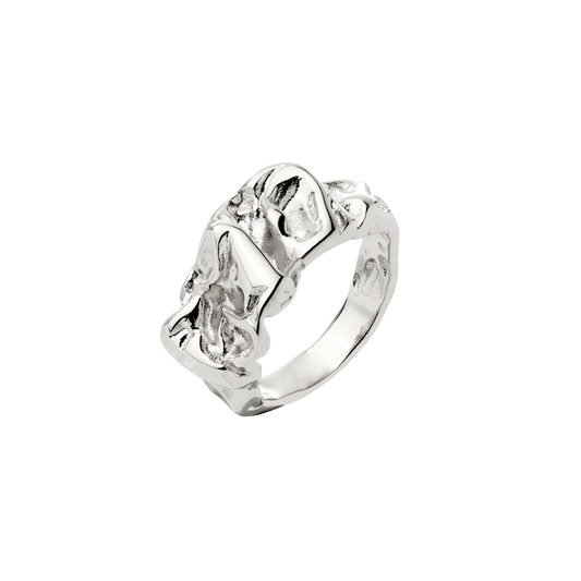 Crinkled Anello Argento