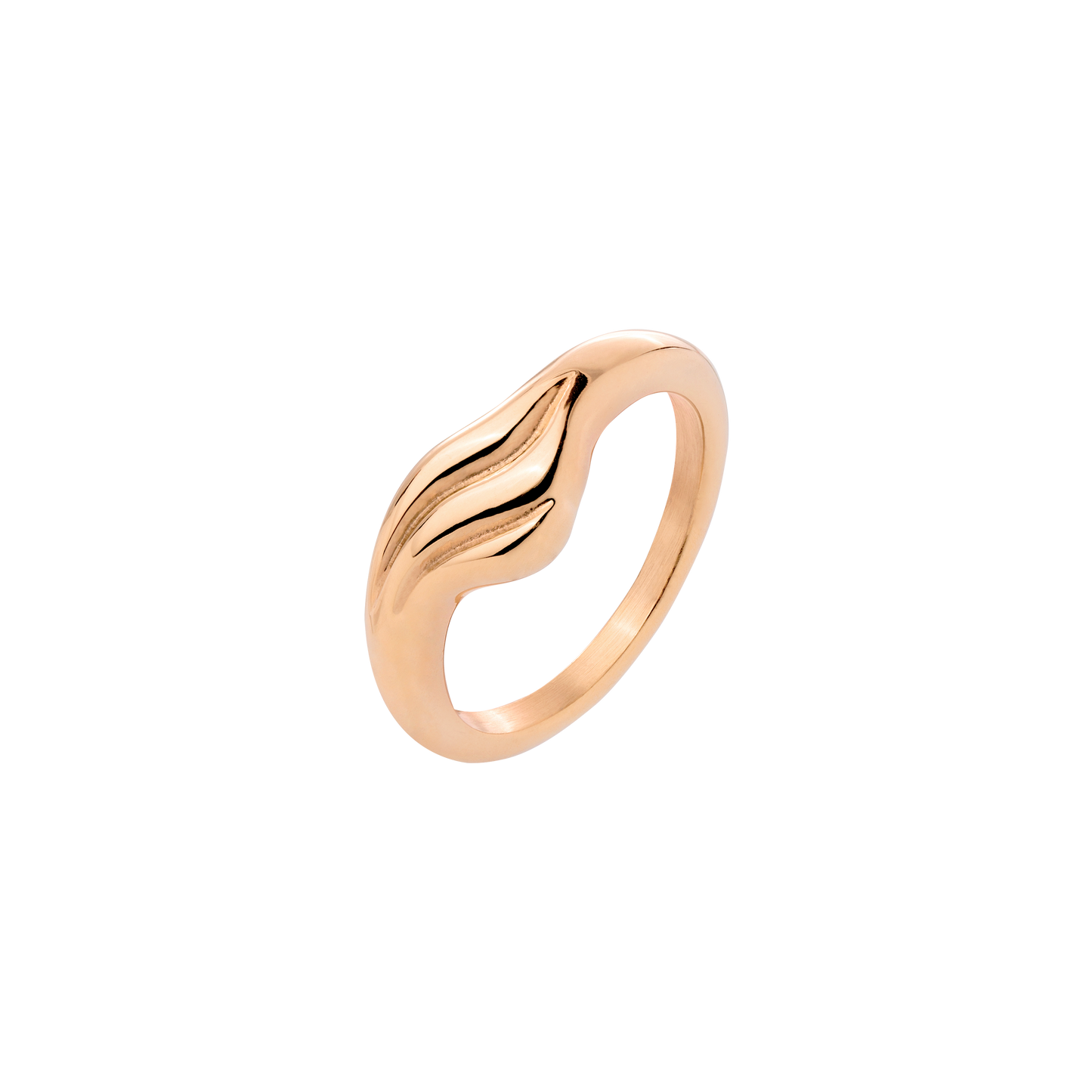 Curvy Wave Anello Oro Rosa