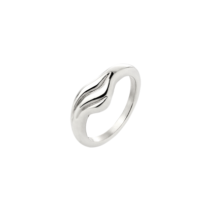 Curvy Wave Anello Argento