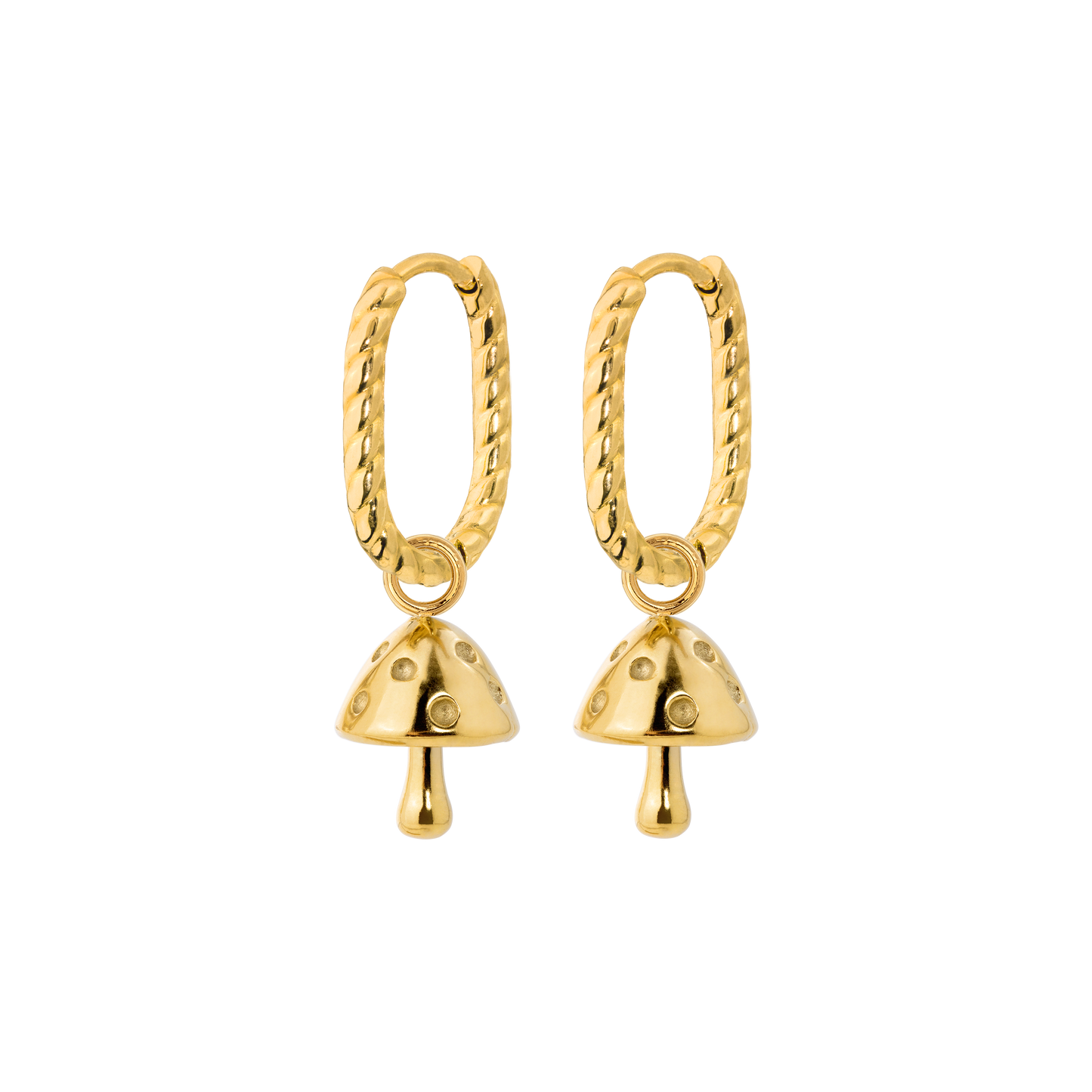 Cute Mushroom Twisted Oval Hoop Set Baby Oro