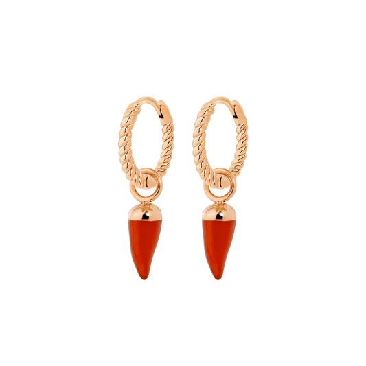 Hot 'n' Spicy Twisted Hoop Set Baby Oro Rosa