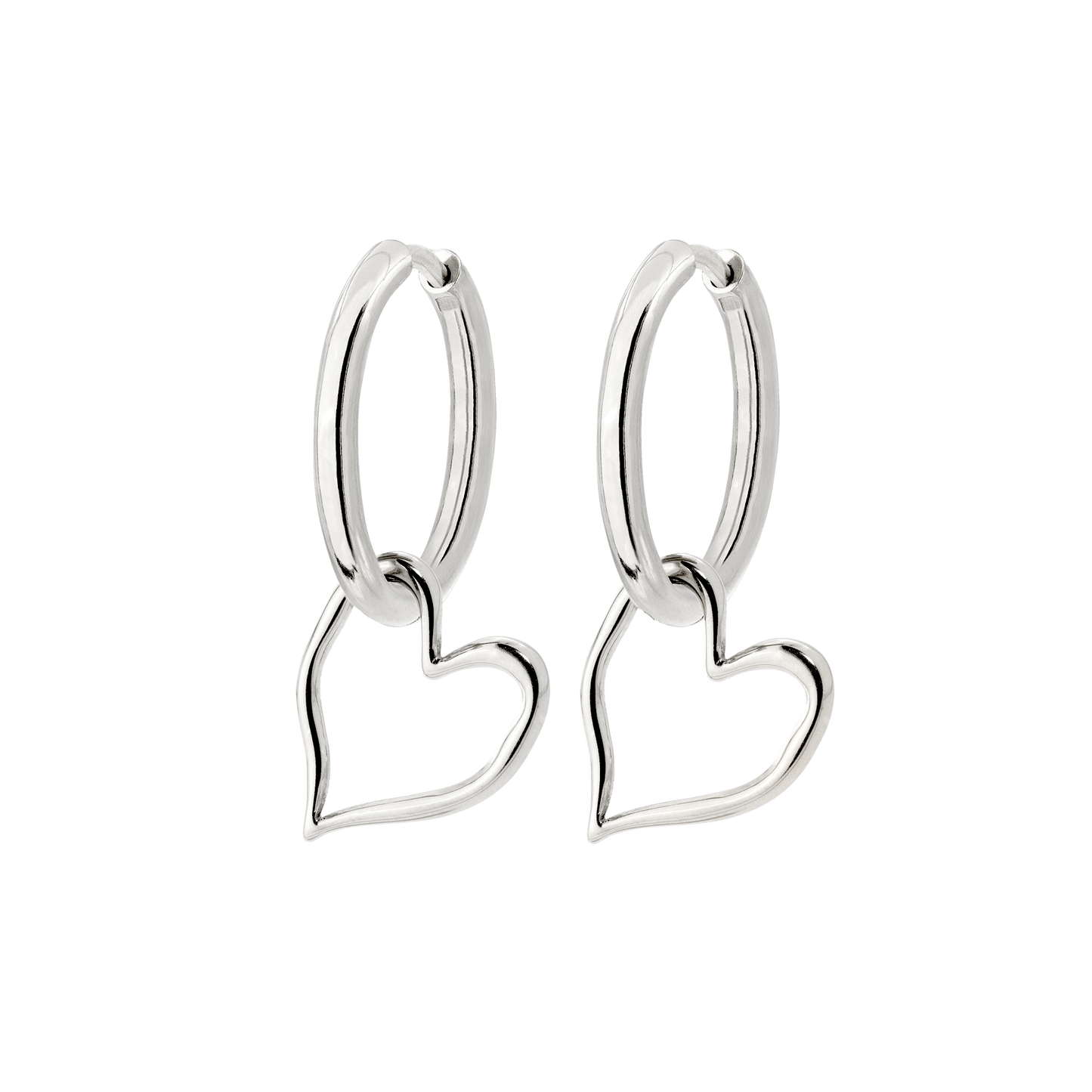 Melting Heart Hoop Set Medium Argento