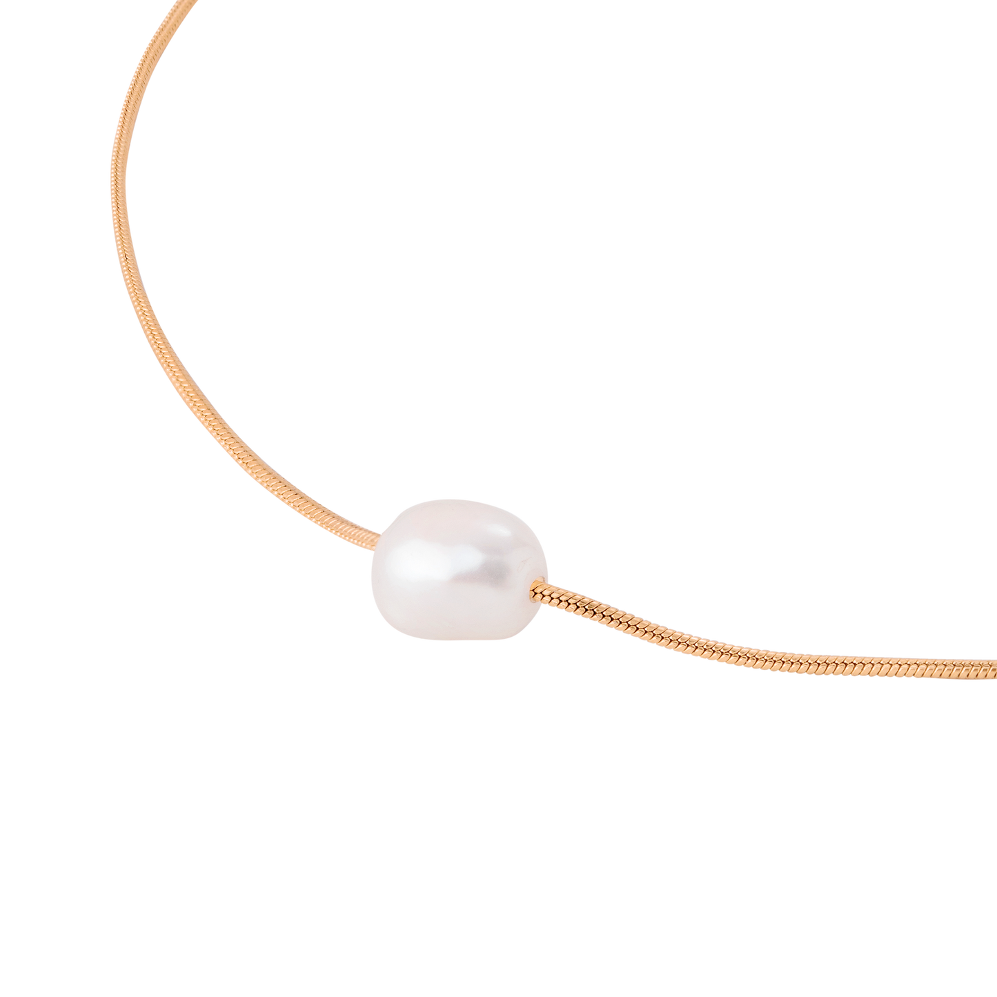 Minimalist Pearl Collana Oro Rosa