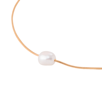 Minimalist Pearl Collana Oro Rosa