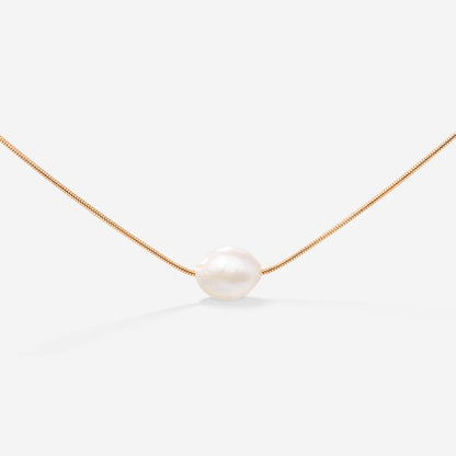Minimalist Pearl Collana Oro Rosa