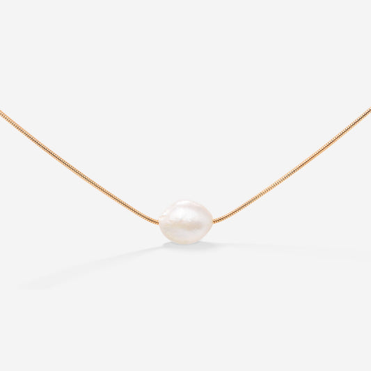 Minimalist Pearl Collana Oro Rosa