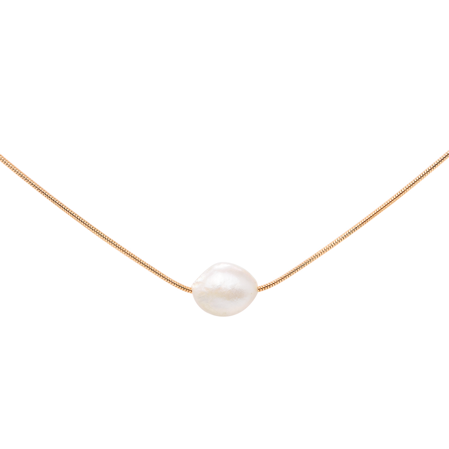 Minimalist Pearl Collana Oro Rosa