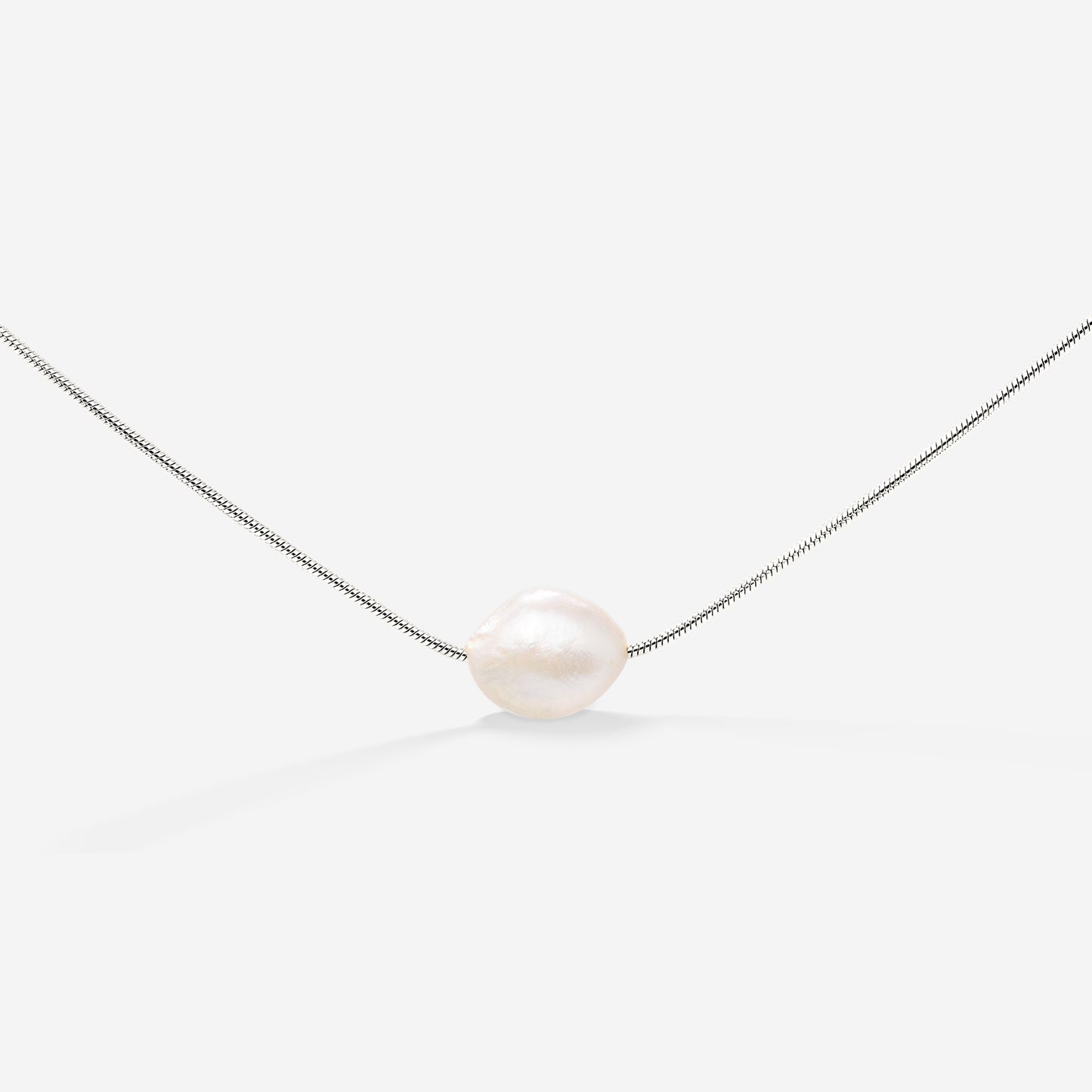 Minimalist Pearl Collana Argento
