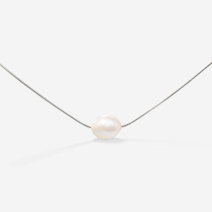 Minimalist Pearl Collana Argento