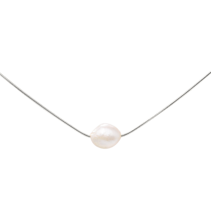 Minimalist Pearl Collana Argento